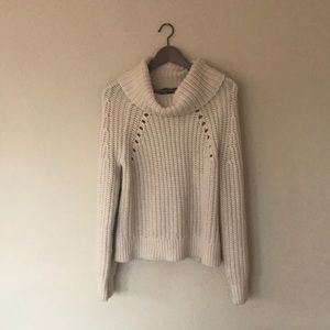Kendall & Kylie knitted shawl neck sweater